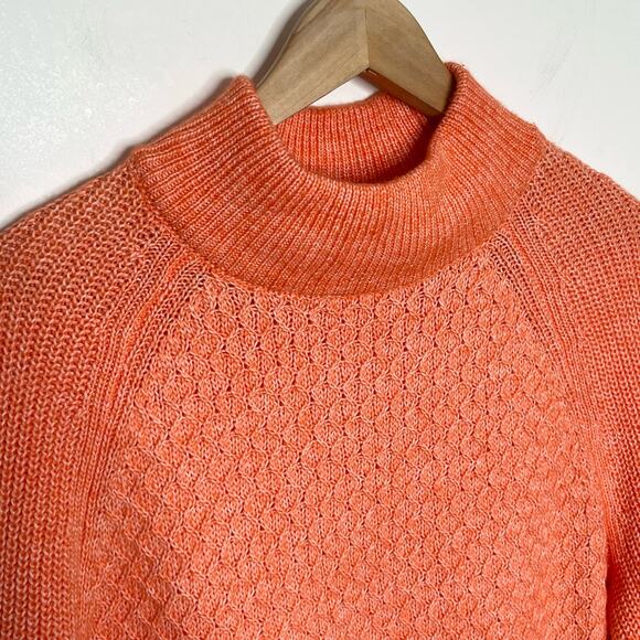 Talbots Womens Mock Turtleneck Pullover Sweater XLP Orange Long Sleeve - Picture 5 of 10